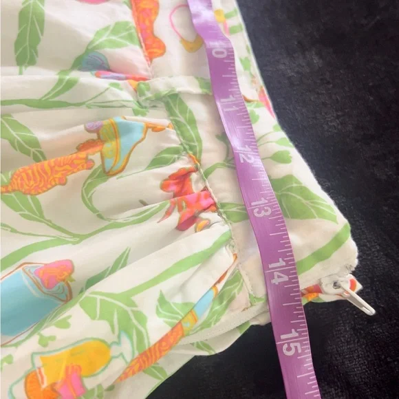 Modcloth A-Line Pink and Green /Skirt Resort Wear - Picture 7 of 9